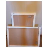 Two white framed chalkboards, 30x20