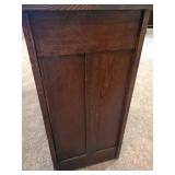 Old wooden cabinet with drawer and door, 31x16x30.5,