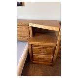 Leggett & Platt queen power foundation base bed with Broyhill headboard and 2 night stands 33.5x105x17 including night stands no top mattress heavy matches lot 913 and 914