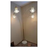 Bernards Spider Floor Lamp 85 in tall, sturdy marble base and four adjustable arc lamps with chandelier-inspired shades very nice works great