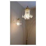 Bernards Spider Floor Lamp 85 in tall, sturdy marble base and four adjustable arc lamps with chandelier-inspired shades very nice works great