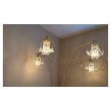 Bernards Spider Floor Lamp 85 in tall, sturdy marble base and four adjustable arc lamps with chandelier-inspired shades very nice works great