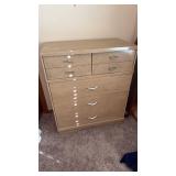 The Real McCoy mid century modern blond wood 5 drawer chest 41x34x18