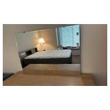 The Real McCoy Mid Century Modern blond wood 10 drawer dresser 31x56.5x18 with mirror 30x44