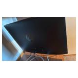 HP all in one computer with Intel Core 13, Logitech keyboard and speakers located in basement