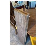 Game or dining table 29x43x43, 2 leaves 43x12and 4 chairs located in basement