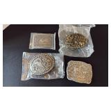 4 Heston National Finals Rodeo belt buckles