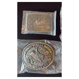 4 Heston National Finals Rodeo belt buckles