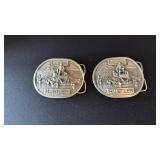 2 Hustler belt buckles