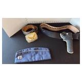 Black leather gun belt, Eagle belt buckle with belt and German military cap