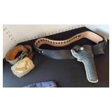 Black leather gun belt, Eagle belt buckle with belt and German military cap