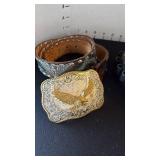 Black leather gun belt, Eagle belt buckle with belt and German military cap