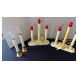 3 light candle window candelabras