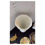 Milk glass vase, planter, souvenirs and more