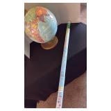 World globe on stand and World poster 50x38