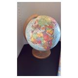 World globe on stand and World poster 50x38
