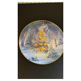 Avon Christmas plate, angel and 2 figurines