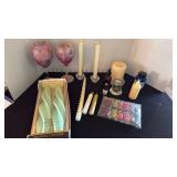 Decoupage wine glass candles, candles and insense