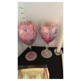 Decoupage wine glass candles, candles and insense