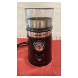 American Limoges Flowers creamer and sugar bowl with china cups and a coffee grinder