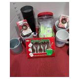 Chocolate stirring spoons, cocoa bombs, Stevia, mugs.