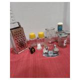 Salt and pepper shakers grater, more