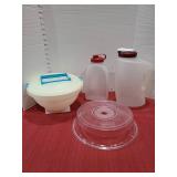 Plastic jugs, container, microwave plate cover