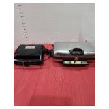 Electric sandwich maker and waffle iron.