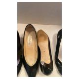 Womens black patent heels, 6 and 6.5 with shoe horns
