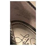 Womens black patent heels, 6 and 6.5 with shoe horns