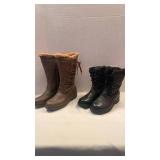 Womens boots, black 7 and brown 8