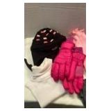 Winter gloves, hats, tights and neck warmers