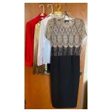 Evening dress 6p, blouses 6, sml and jacket small