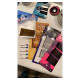 Hair styling supplies, Bobby pins, clips, barrettes, bands and mirrors