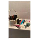 Basketful of brushes and combs