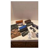 Eyeglass cases, shades and cleaning cloths