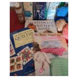 Yarn, knitting needles, craftbooks, Omnigrid mats