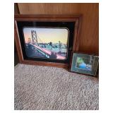 Framed wall decor, larger is 23x29