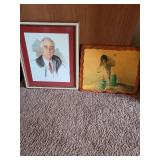 Wall decor of FDR 22x19 and cardinals 16x20