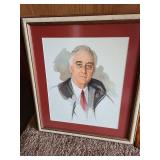 Wall decor of FDR 22x19 and cardinals 16x20