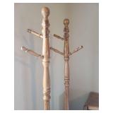 Two hall trees, both have broken pegs