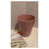 Shelf, nylon laundry bags and small trash can