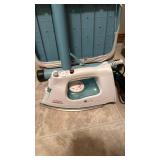 Sunbeam iron, ironing board and clothes pins