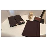 Portfolio, candle holder, photo albums and address book