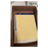 Notepads, hanging file folders, paper and more