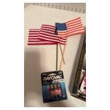 Batteries and small flags