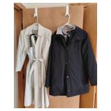 Ladies Trench Coat with Umbrella and Winter Coat.  Size small and medium