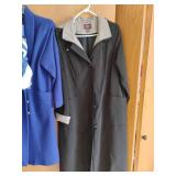 Ladies Coat and Rain Coats with Umbrella.  Size small and medium