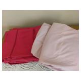 Queen Sized Sheets.  Light pink no pillow cases