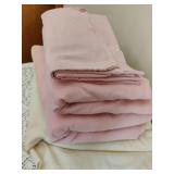 Queen Sized Sheets.  Cream colored is flat only.  Pink is a set